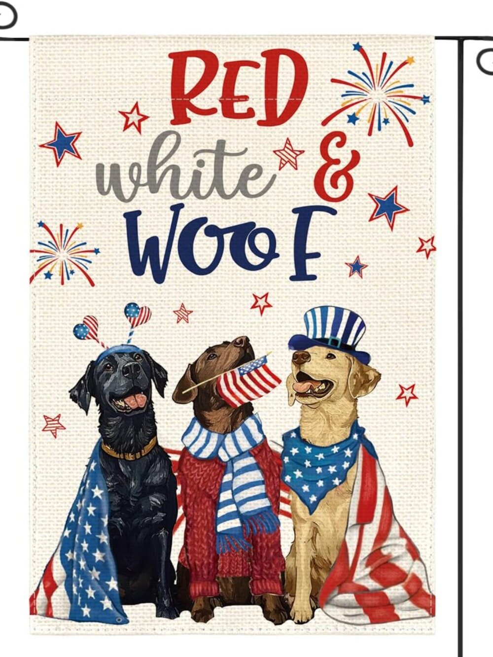Patriotic 4th of July Dogs Garden Flag 12x18 Inch